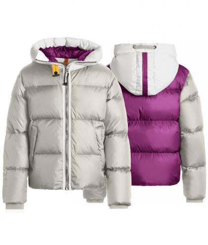 Parajumpers Colour Block Tribe down jacket Posie - Silvergrey/Deep Orchid