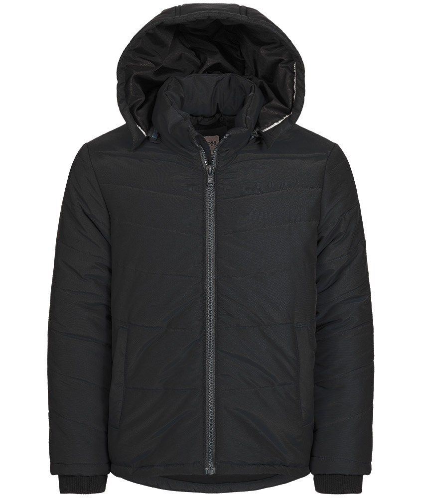 Kids Style Lounge Hugo Boss Lined Quilted Jacket In Dusty Black High Fashion Online For Kids